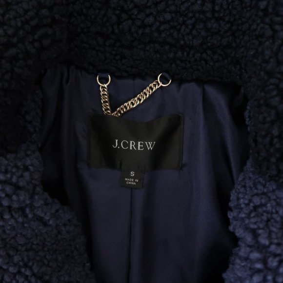 J CREW Ariana Colorblock Sherpa Teddy Coat striped - Picture 4 of 7